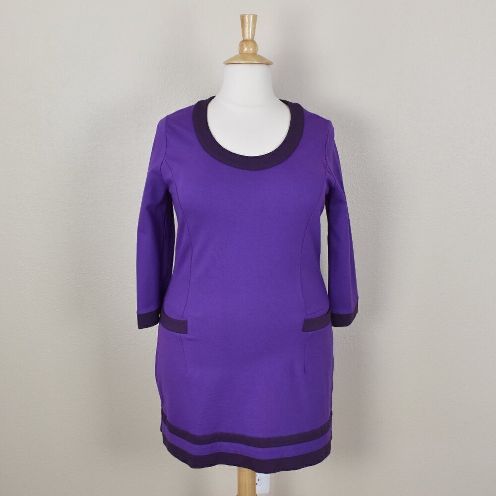 Boden Contrast Trim Ponte Sheath Dress - 16